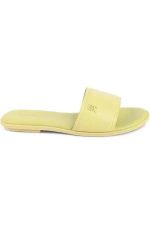 Tommy Hilfiger Femme, Chaussures, Jaune, Taille: 39 EU Sandales en Cuir Jaune Casual Wear