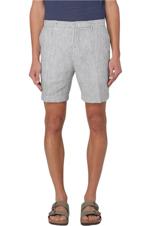 120% Lino Homme, Shorts, Bleu, Taille: L Shorts en Lin Style Confortable
