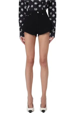 Dolce & Gabbana Femme, Shorts, Noir, Taille: 38 FR Shorts en Denim Taille Haute Noirs