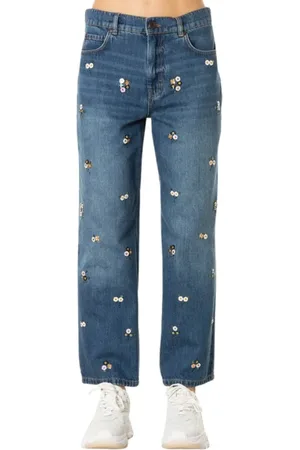 Max Mara Femme, Jeans, Bleu, Taille: 40 FR Jean cheville brodé en indigo moyen