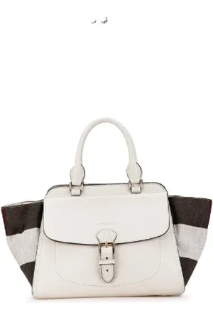 Burberry Femme, Pre-owned, Blanc, Taille: ONE Size Pre-owned Cuir sacs-main