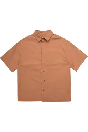 A PAPER KID Homme, Chemises, Brun, Taille: L Chemise à Manches Courtes Curcuma