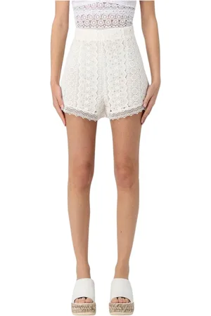 CHARO RUIZ IBIZA Femme, Shorts, Blanc, Taille: 36 FR Shorts en Dentelle Blanche Style Élégant