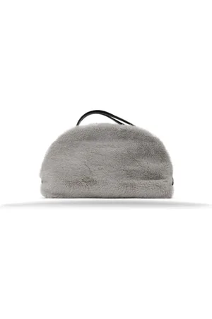 Borbonese Femme, Sacs, Gris, Taille: ONE Size Sac à main en cuir avec fermeture éclair