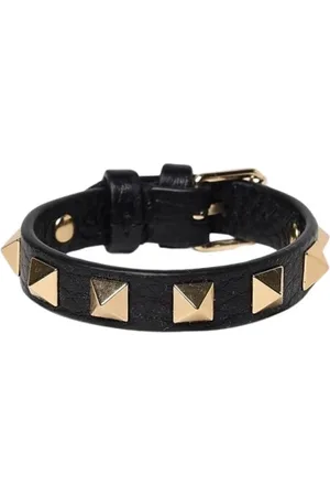 VALENTINO GARAVANI Femme, Accessoires, Noir, Taille: ONE Size Bracelet en Cuir Rockstud Noir