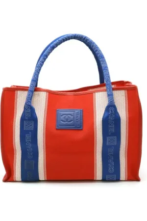 CHANEL Femme, Pre-owned, Bleu, Taille: ONE Size Pre-owned Toile sacs-ports-paule