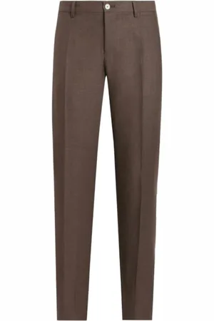 Dolce & Gabbana Homme, Pantalons, Brun, Taille: M Pantalon Marron Chocolat à Plis