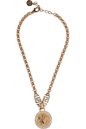 VERSACE Femme, Accessoires, Jaune, Taille: ONE Size Collier Pendentif Tête de Méduse