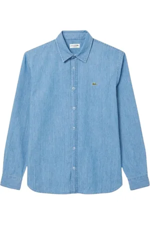 Lacoste Homme, Chemises, Bleu, Taille: L Chemise en denim avec détails métalliques