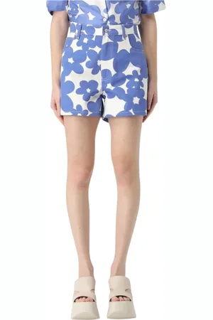 Marni Femme, Shorts, Bleu, Taille: 38 FR Shorts en Denim Floral Bleu