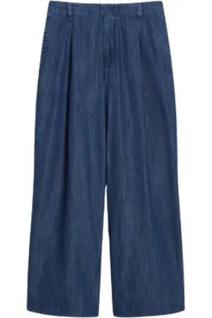 Max Mara Femme, Pantalons, Bleu, Taille: 34 FR Pantalon Large en Denim