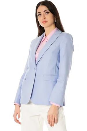 Max Mara Femme, Vestes, Bleu, Taille: 36 FR Veste en coton et lin à bouton unique - Pervinca