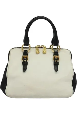 Miu Miu Femme, Pre-owned, Blanc, Taille: ONE Size Pre-owned Cuir sacs-main