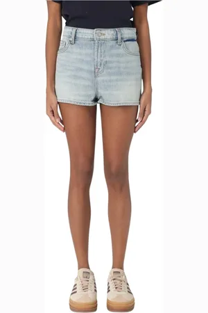 7 for all Mankind Femme, Shorts, Bleu, Taille: W28 Shorts en Denim Bleu pour Femmes