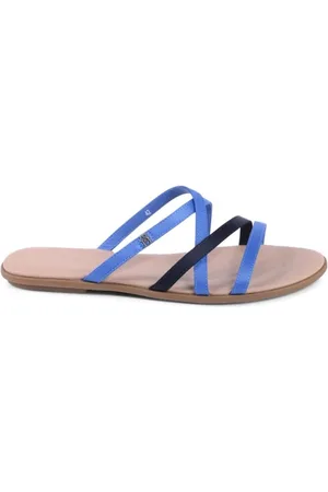 Tommy Hilfiger Femme, Chaussures, Bleu, Taille: 40 EU Sandales plates en cuir bleu