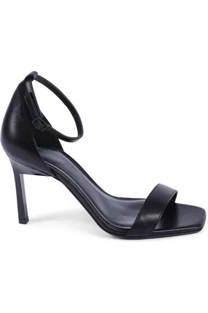 Calvin Klein Femme, Chaussures, Noir, Taille: 40 EU Sandalette en cuir noir artisanat italien