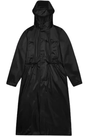 Rains Femme, Vestes, Noir, Taille: 40 FR Veste de Pluie à Coupe Exagérée