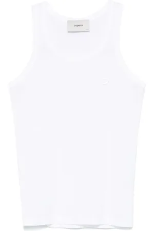 COPERNI Femme, Tops, Blanc, Taille: 40 FR Débardeur Blanc Léger avec Logo