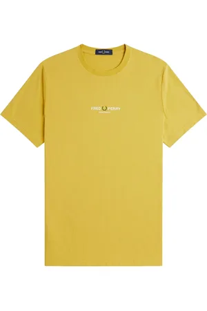 Fred Perry Homme, Tops, Jaune, Taille: L Vêtements de sport Crew Neck Tee Honeycomb