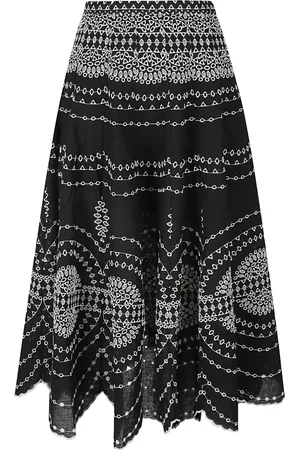 CHARO RUIZ IBIZA Femme, Jupes, Noir, Taille: 40 FR Jupe noire en lin et coton