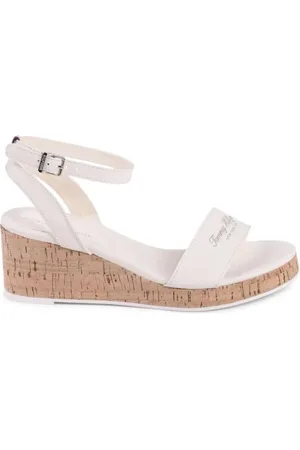 Tommy Hilfiger Femme, Chaussures, , Taille: 38 EU Sandales Compensées en Coton