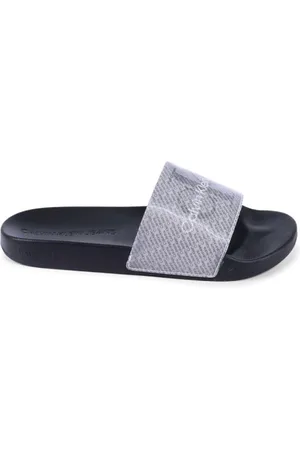 Calvin Klein Femme, Chaussures, Gris, Taille: 40 EU Sandales Noires Slide Femmes Confort Élégant