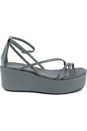 Calvin Klein Femme, Chaussures, Vert, Taille: 37 EU Sandalette Compensée Verte