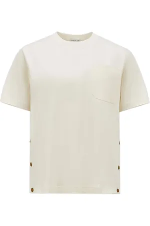 Moncler Femme, Tops, Blanc, Taille: 38 FR T-shirts et Polos Blancs avec Bouton Pression