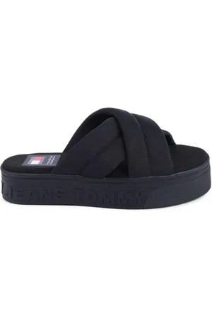 Tommy Hilfiger Femme, Chaussures, Noir, Taille: 40 EU Sandales noires à brides croisées