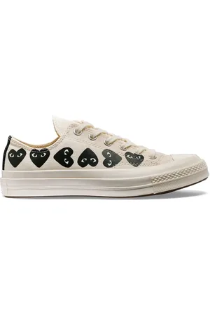Comme des Garçons Homme, Chaussures, Blanc, Taille: 45 EU Baskets Basses Blanches Multi Hearts