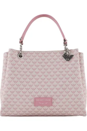 Emporio Armani Femme, Sacs, Rose, Taille: ONE Size Sac de magasinage blanc PVC polyester