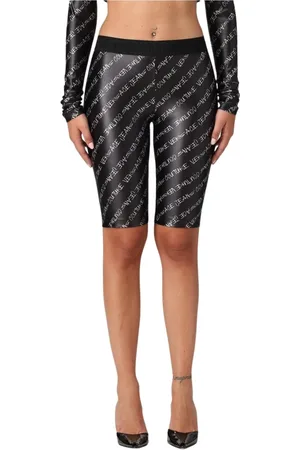 VERSACE Femme, Shorts, Noir, Taille: 36 FR Shorts Élégants avec Logo pour Femmes