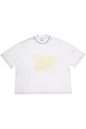 BONSAI Homme, Tops, Blanc, Taille: M T-shirt Oversize Brodé en Blanc