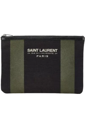 Saint Laurent Femme, Pre-owned, Noir, Taille: ONE Size Pre-owned Toile pochettes-minaudieres