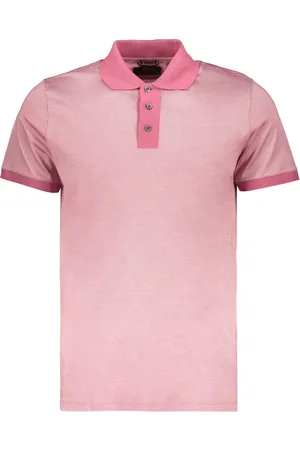 MOORER Homme, Tops, Rose, Taille: M Polo en coton avec boutons en nacre