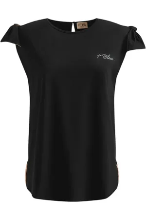 ALVIERO MARTINI 1A CLASSE Femme, Tops, Noir, Taille: 36 FR T-shirt Noir Intemporel avec Détails Uniques