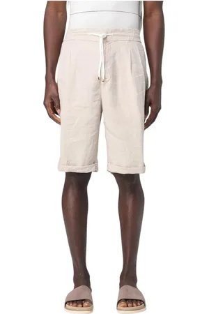Brunello Cucinelli Homme, Shorts, , Taille: L Shorts Casual en Lin Bleu