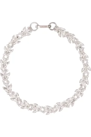Simone Rocha Femme, Accessoires, Gris, Taille: ONE Size Collier Feuille de Cristal