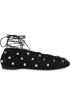 Moschino Femme, Chaussures, Noir, Taille: 37 EU Chaussures Plates Noires Cloutées Italie