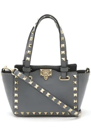 VALENTINO Femme, Pre-owned, Gris, Taille: ONE Size Pre-owned Cuir sacs-main