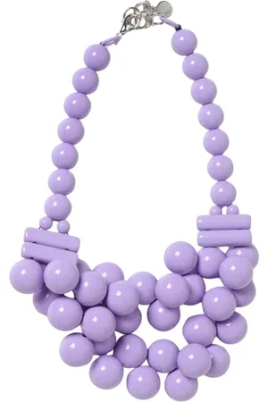 Emporio Armani Femme, Accessoires, Violet, Taille: ONE Size Collier Déclaration Perles Lilas