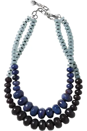 Emporio Armani Femme, Accessoires, Noir, Taille: ONE Size Collier de Perles en Pierre Précieuse