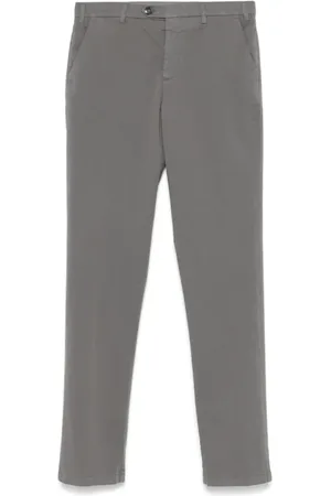 CANALI Homme, Pantalons, Gris, Taille: XL Chinos en sergé avec fermeture bouton