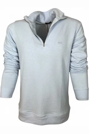 Denham Homme, Pulls, Bleu, Taille: XL Half Zip Pullover Bandana