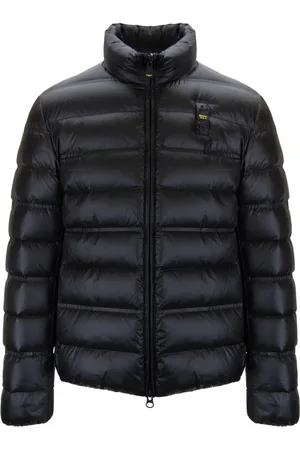 Blauer Homme, Vestes, Noir, Taille: L Doudoune Courte Homme avec Col Haut