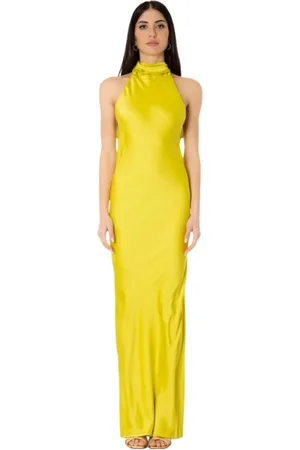 ACTUALEE Femme, Robes, Vert, Taille: 36 FR Robe Laminée - Couleur Citron vert