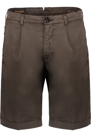 MOORER Homme, Shorts, Brun, Taille: S Shorts Bermuda en coton avec ourlet reversé