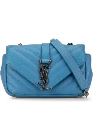 Saint Laurent Femme, Pre-owned, Bleu, Taille: ONE Size Pre-owned Cuir sacs-bandouliere