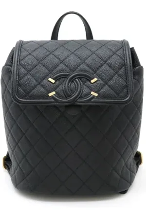 CHANEL Femme, Pre-owned, Noir, Taille: ONE Size Pre-owned Cuir sacs-dos