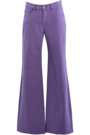 P.A.R.O.S.H. Femme, Pantalons, Violet, Taille: 38 FR Jean en denim lilas avec fermeture boutonnée